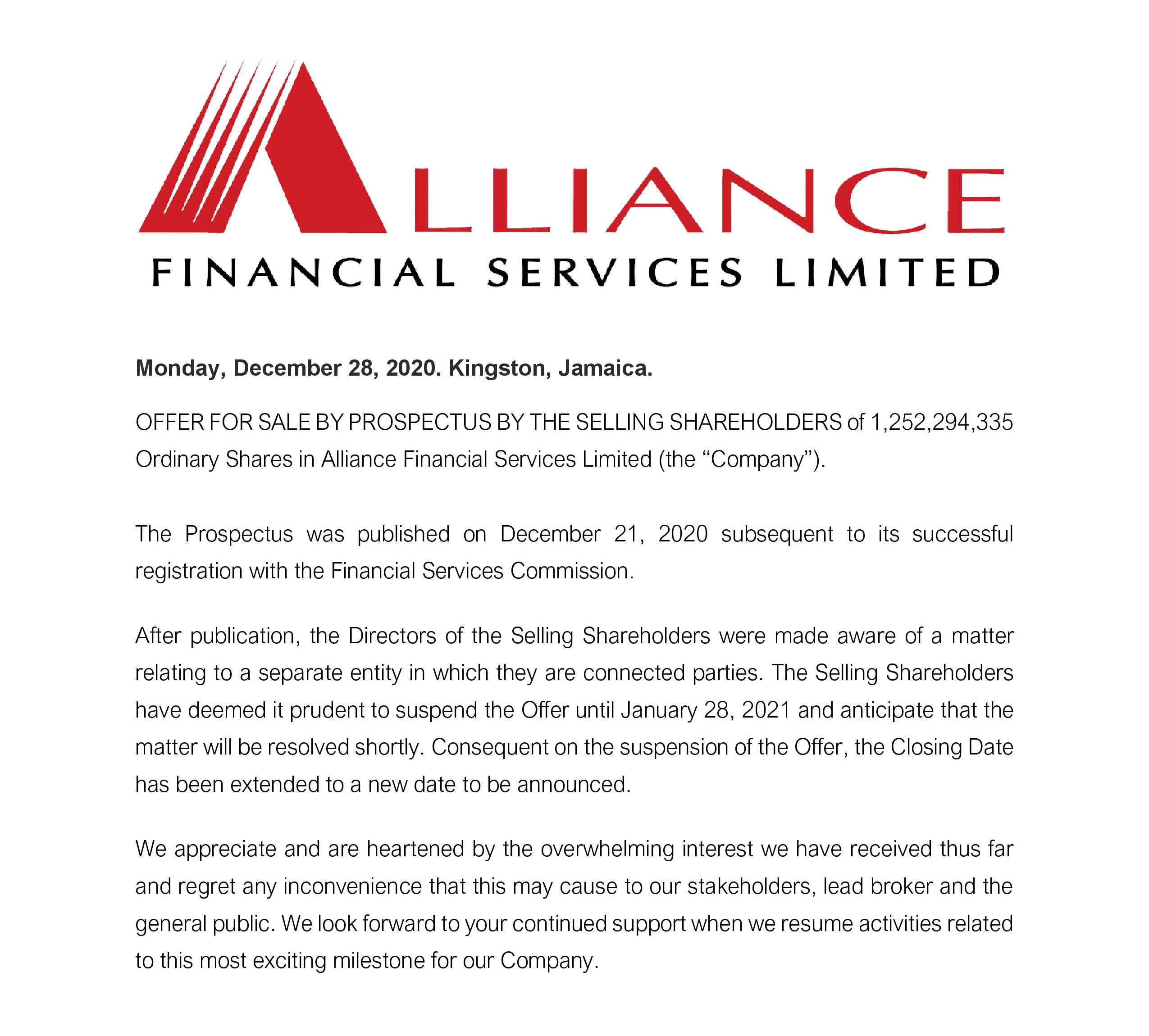 Alliance Financial Services Limited IPO JMMB